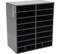 Organiseur de fichiers, 16 compartiments, niveaux réglables, noir