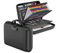 Organiseur de fichiers ignifuge - Boîte de classement rigide avec serrure - Boîte à documents étanche - Rangement de documents portable pour la maison et le bureau - Dossier accordéon pour ordinateur