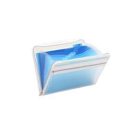 Organiseur de fichiers, intercalaires, Organiseur 13 poches avec pochette transparente à l'avant, organiseur accordéon avec fermeture à glissière, papiers format lettre(Blue)