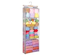 Organiseur de fil - Grand rangement mural suspendu de 127 cm, 4 compartiments transparents à fermeture éclair, support en tissu PVC résistant à la poussière, système de mallette d'accessoires
