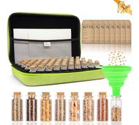 Organiseur de graines à 80 emplacements avec 40 enveloppes de graines, boîte de rangement robuste avec étiquettes autocollantes, récipient en verre pour économiser les graines de fleurs, légumes