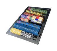 Organiseur de jetons de jeu de casinos - Jeux moulés, plateau de comptoir à rainure profonde, étagère empilable pour jetons de poker | Insert de table de jeu professionnel, plateau de tri de jetons