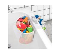 Organiseur de jouets de bain en forme de selle à 2 compartiments, accès facile pour les enfants, support de jouets de bain à large ouverture pour sécher les jouets et le rangement, support de jouets