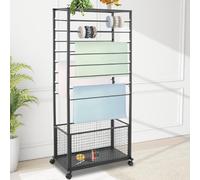 Organiseur de littérature double face à 16 niveaux avec roulettes verrouillables pour le rangement de la salle d'artisanat