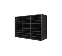Organiseur de Littérature en Bois 27 Compartiments Avec Etagères Amovibles Noir
