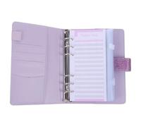 Organiseur de Livre D'argenté pour Espèces A6 Pourpre Fermeture Éclair | Protection Vie Privée, Ouverture Facile, Maintien Ferme des Accessoires, PVC Alliage et Papier Enduit