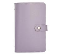 Organiseur de livre d'économie d'argent de grande capacité avec 50 feuilles en similicuir durable, poches transparentes pour enfants, violet