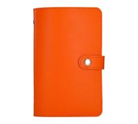 Organiseur de livre d'économie d'argent de grande capacité avec 50 feuilles en similicuir durable, poches transparentes pour enfants, étanche, orange