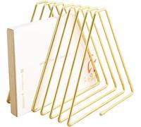 Organiseur de livres télescopique doré - Porte-revues réglable à 7 sections - Trieur de fichiers décoratif et séparateur d'étagère (design peu encombrant)