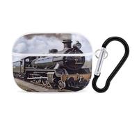 Organiseur de locomotive à vapeur pour écouteurs Airpods Pro 2ème génération - Housse de protection antichoc avec mousqueton et clip anti-chute - Blanc