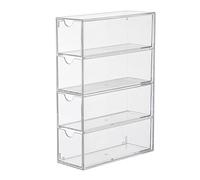 Organiseur de lunettes de soleil - 4 pièces - Grande capacité - Anti-poussière - Transparent - Empilable - Transparent