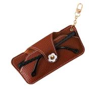 Organiseur de lunettes tendance en cuir synthétique avec chaîne de suspension pour un transport facile et une boîte de rangement pour lunettes de soleil anti-rayures