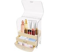 Organiseur de maquillage 28.5*19*36cm Boîtes de rangement pour cosmétiques avec couvercle et tiroirs blancs