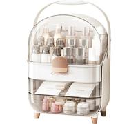 Organiseur de maquillage de bureau, très grande capacité, design anti-poussière, transparent