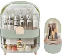 Organiseur de maquillage, design anti-poussière, grande capacité de rangement, vert