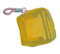 Organiseur de maquillage élégant de couleur dopamines grande capacité avec fermeture éclair et poignée, jaune