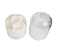 Organiseur de maquillage en plastique pour économiser de l'espace, résistant à la poussière et design rotatif (blanc)