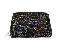 Organiseur de maquillage imprimé formule mathématique, trousse de beauté antichoc avec large ouverture à fermeture éclair pour le voyage, doré, One Size
