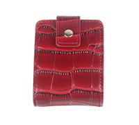 Organiseur de maquillage léger en cuir PU pour ranger rouge à lèvres, bijoux et écouteurs avec bouton, Rouge