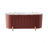 Organiseur de maquillage personnalisable avec couvercle anti-poussière pour un rangement efficace des accessoires de beauté (rouge)