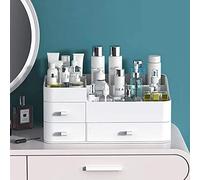 Organiseur de maquillage pour coiffeuse, grand organisateur de bureau avec tiroirs, rangement de cosmétiques pour soins de la peau, pinceaux, fard à paupières, lotions, coiffeuse, comptoir de salle de