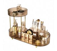 Organiseur de maquillage rotatif à 360°, support de rangement étanche avec pieds antidérapants, design transparent peu encombrant pour coiffeuse, chambre à coucher et salle de bain