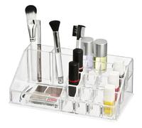Organiseur de maquillage - WENKO - 16 compartiments - Acrylique - Transparent - 22,5x8x12,5 cm