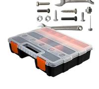 Organiseur de matériel amovible à 21 compartiments emboîtables | Mallette de rangement pour petites pièces de quincaillerie, vis, écrous, boulons, matériel de pêche, accessoires