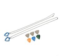 Organiseur de médiators équilibré avec 3 médiators pour une répartition uniforme du poids lorsqu'il est porté et un placement optimal pour un tirage rapide (bleu)