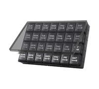 Organiseur de Médicaments - 28 Jours Ouverture Facile, Stockage de Médicaments Portable Hebdomadaire | Mallette de Pilulier de Voyage Sûre, Organisateur Personnel avec Compartiments Anti-Poussière