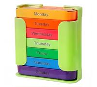 Organiseur de médicaments sur 7 jours - pour une gestion sans effort de la santé : pilulier empilable 4 fois par jour, 7 jours par semaine, fournitures de maison idéales pour les voyages (vert)