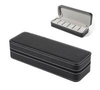 Organiseur de montres et bijoux pour homme | Boîte à 6 emplacements | Organiseur de voyage classique et élégant pour la famille, les adultes, les collègues