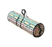 Organiseur de papier cadeau de Noël, 81,3/101,6 cm, en PVC transparent avec tissu Oxford 600D durable, peut contenir 24 rouleaux (noir transparent)