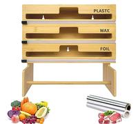 Organiseur de papier de cuisine avec cutter pour film étirable, papier sulfurisé et feuille d'aluminium - Idéal pour le rangement de tiroirs ou d'armoires murales