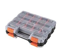 Organiseur de pièces - PP 32x27x8cm, boîte de rangement, conception double face | Compartiments sécurisés, organisateur d'outils, mallette de quincaillerie pour vis, boulons, clous, artisanat, atelier