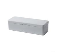 Organiseur de piles empilable anti-poussière avec couvercle rabattable et compartiments dédiés pour piles AAA AA C D 9 V et câbles de charge USB (gris)