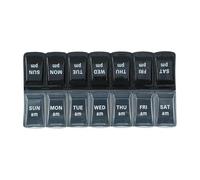 Organiseur de pilule quotidien, boîte de rangement pour médicaments Gestion du calendrier des médicaments Rappel Biens Boîte à médicaments portable - Pilulier portable Boîte à pilules de voyage AM/PM