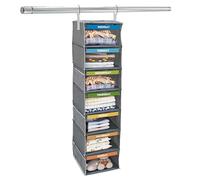 Organiseur de placard à 7 étagères, une étagère pour tous les jours de la semaine, rangement pliable à suspendre avec poches latérales, organiseur de vêtements pour chambre à coucher, organisateur de