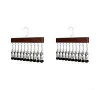 Organiseur de placard compact à suspendre avec 12 clips respectueux du tissu et crochet rotatif pour une rotation complète (2 pièces de couleur vintage)