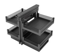 Organiseur de placard coulissant - Rangement d'angle aveugle à 2 niveaux avec étagères coulissantes extensibles, capacité de charge de 100 kg pour une organisation efficace de la maison et du travail