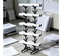 Organiseur de plans sur roulettes, étagère rangement de documents sur pied