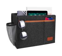 Organiseur de poche de lit - Support multi-poches pour accoudoir de canapé, rangement pratique pour télécommande, tablette, livre, téléphone, compartiment pour tasse d'eau, accessoire de meuble peu