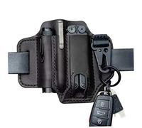 Organiseur de poche Edc | Gaine multi-outils en cuir pour ceinture, organisateur de poche EDC avec porte-clés, sac ceinture rangement, lampe, pochette multi-outils pour hommes en campi