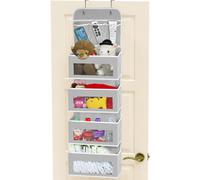 Organiseur de poche transparent 4 fen tres pour porte Simple Houseware avec 3 poches, gris