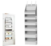 Organiseur de porte vertical à 6 niveaux avec grande capacité et | Rangement derrière porte pour chambre, cuisine, buanderie, chambre de bébé, armoire, salle de bain