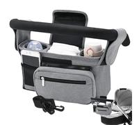 Organiseur de poussette avec porte-gobelet, sac de rangement de grande capacité pour poussette | Sac à langer portable pour poussette, sac d'accessoires pour bouteilles, couches, lingettes