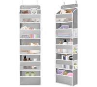 Organiseur de rangement à suspendre à la porte, 5 poches de rangement à suspendre à l'arrière de la porte avec grilles de perspective et 6 poches latérales en maille, étagères suspendues pour chambre