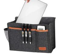 Organiseur De Rangement De Chevet - Caddie De Poche 31 X 22 Cm, Support En Tissu Feutré, Design Suspendu À Plusieurs Compartiments Avec Sections Profondes | Sac D'accoudoir De Canapé Pour Livres À Dis