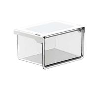 Organiseur de rangement de comptoir - Compartiments transparents empilables, multi-usages, rangement ménager, salle de bain, évier, assortiment d'ustensiles de cuisine, 21,5 x 10 x 8,5 cm, 256 g