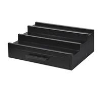 Organiseur de rangement de parfum - Three Layer Wooden Stand, Black Fragrance Holder with Drawers, Elegant Storage For Perfume, Watches & Accessories | Stylish Home Room Display, Bathroom, Vanity